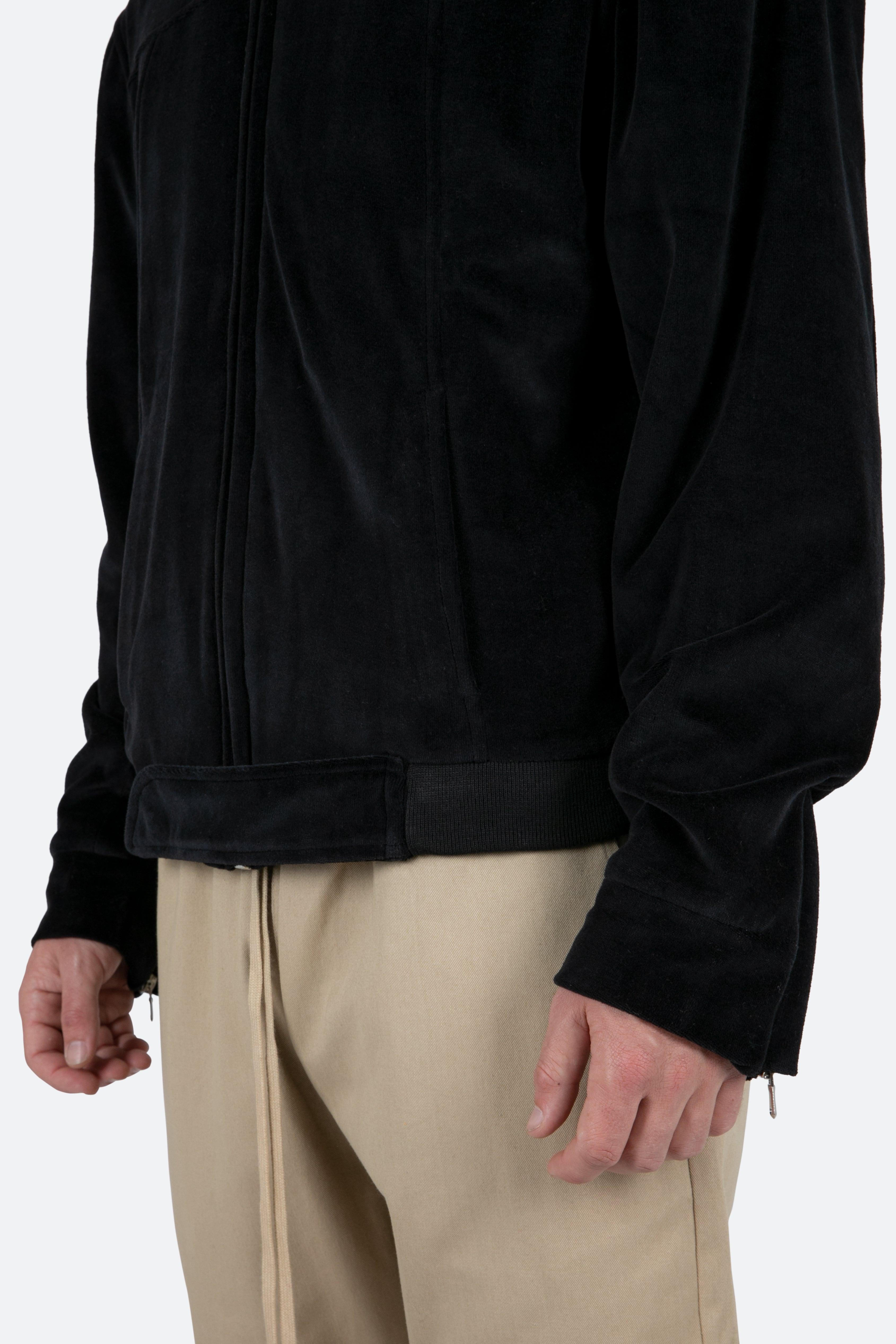 Velour Pilot Jacket - Black Product Image