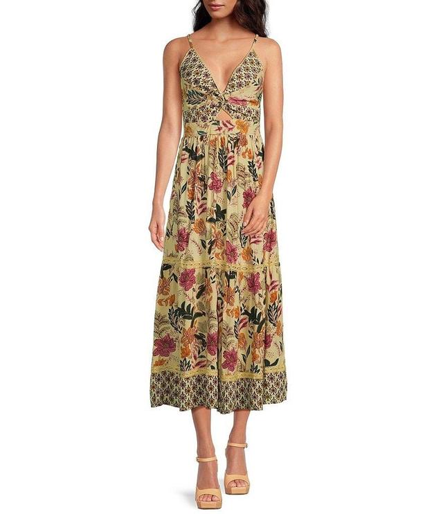 Angie Floral Print Keyhole Maxi Dress Product Image