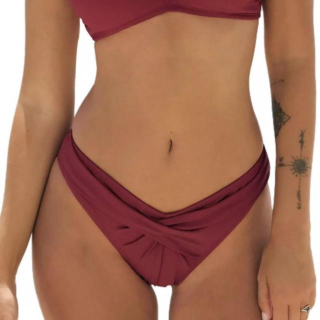 Womens CUPSHE Halter Bikini Top Red Product Image