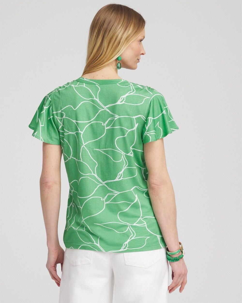 Touch of Cool™ Abstract Ruched Banded Hem Top Product Image