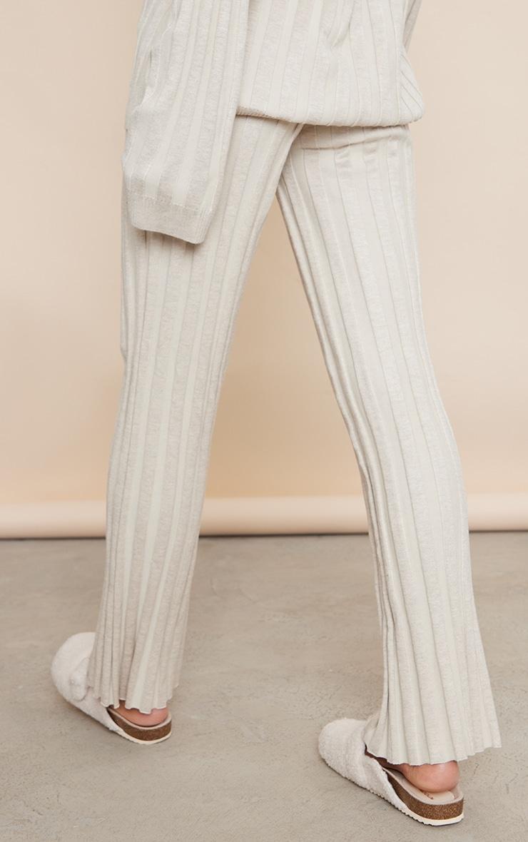 Stone Wide Rib Knitted Pants Product Image