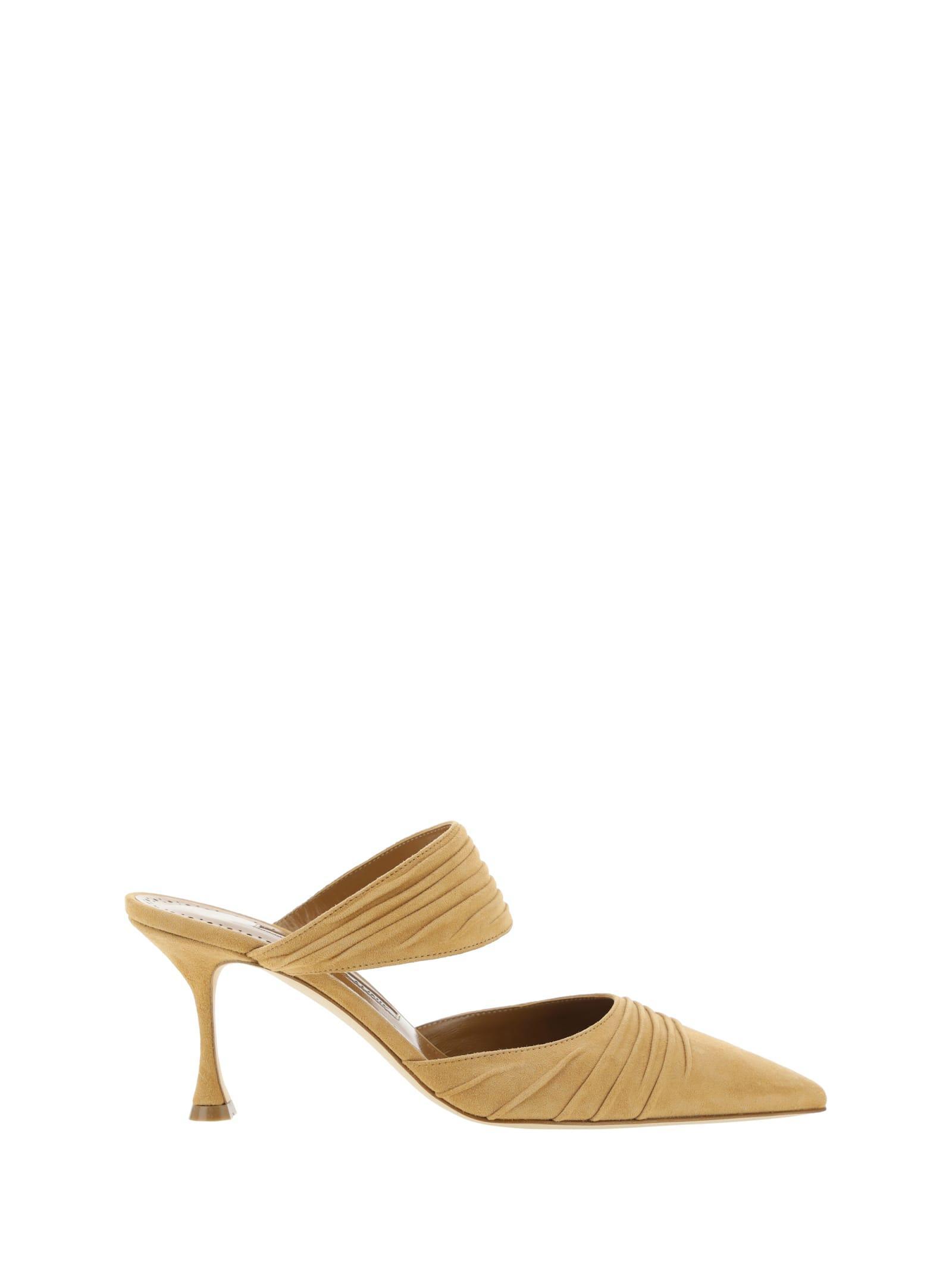 Suede Ruched Slingback Pumps In Beige Product Image