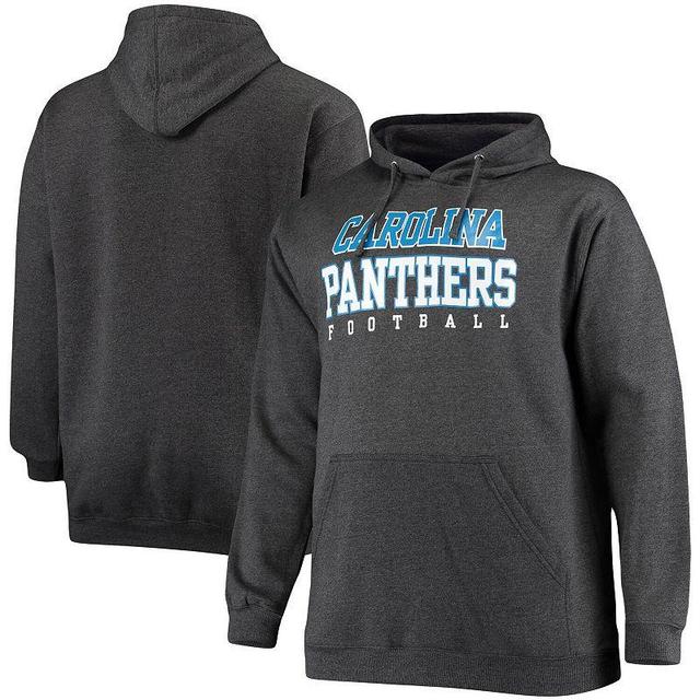 Mens Fanatics Branded Heathered Charcoal Carolina Panthers Big & Tall Practice Pullover Hoodie Product Image