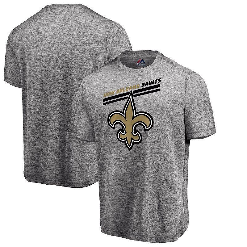 Mens Majestic Heathered Gray New Orleans Saints Showtime Pro Grade Cool Base T-Shirt Product Image