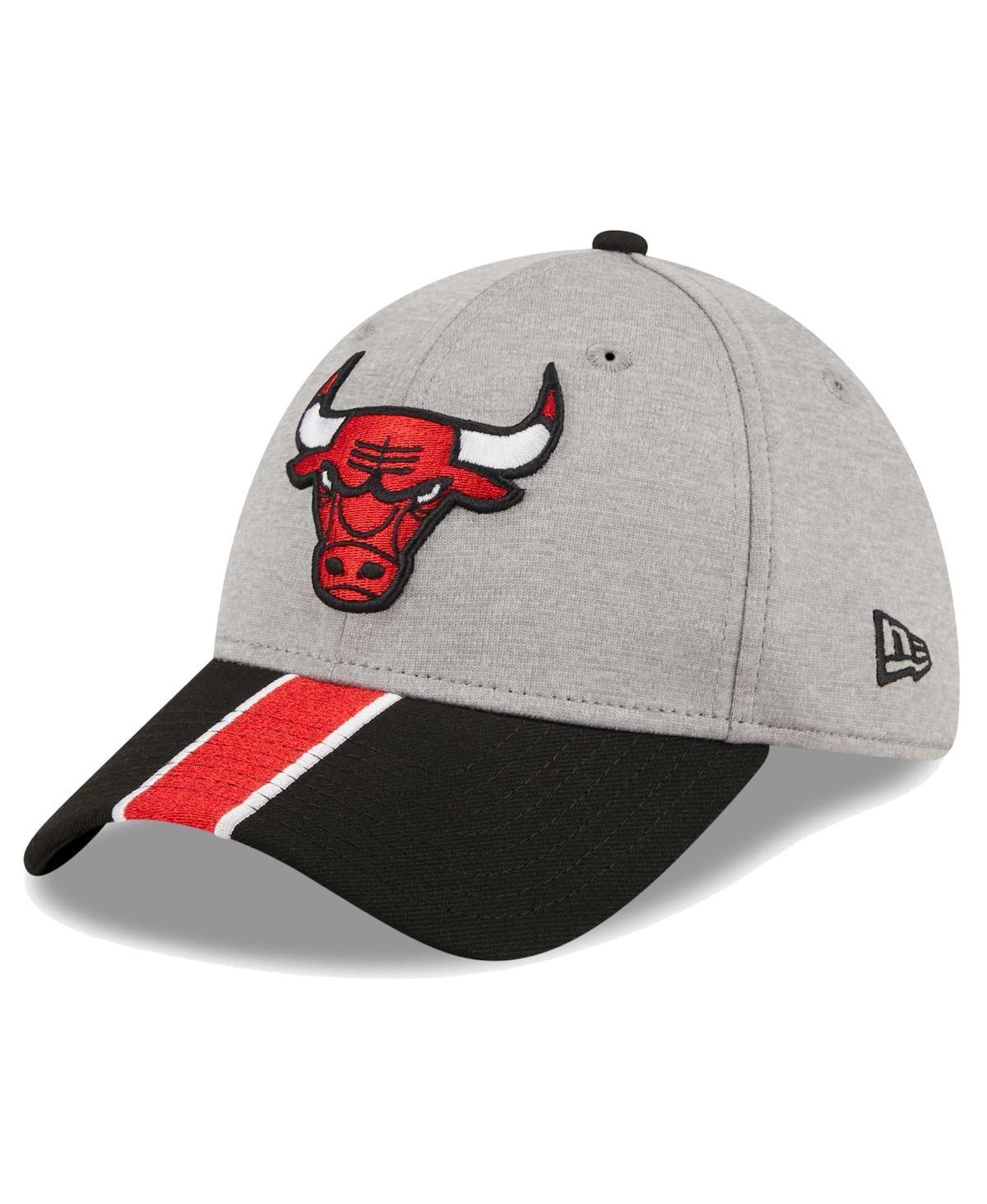 Mens New Era Gray/Black Chicago Bulls Striped 39THIRTY Flex Hat Product Image