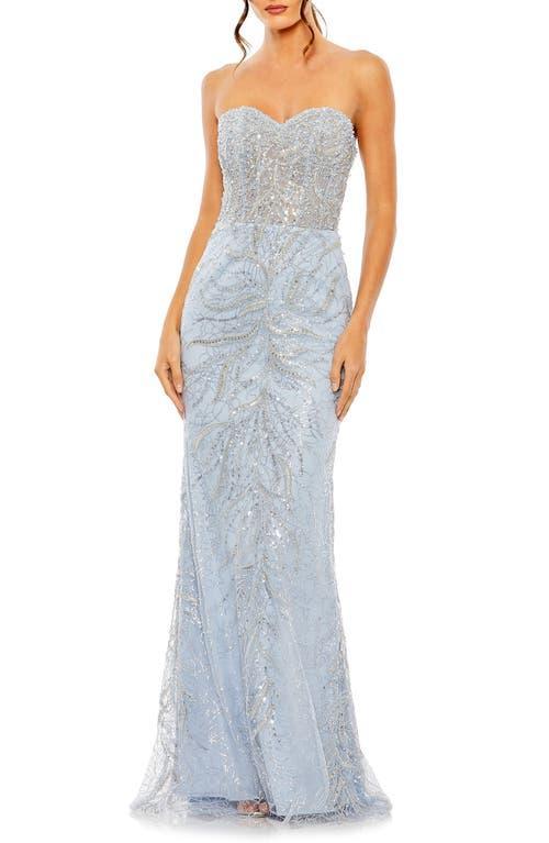 Womens Embellished Strapless Gown Product Image