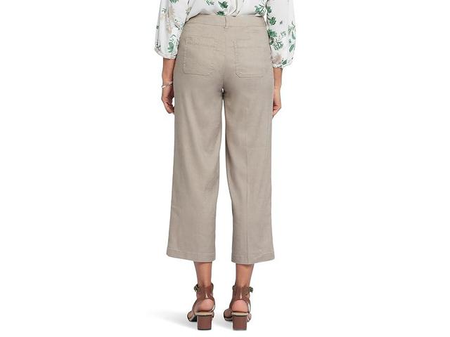 NYDJ Womens Wide Leg Cargo Capri Pants in Saddlewood, Regular, Size: 16 | Linen Product Image