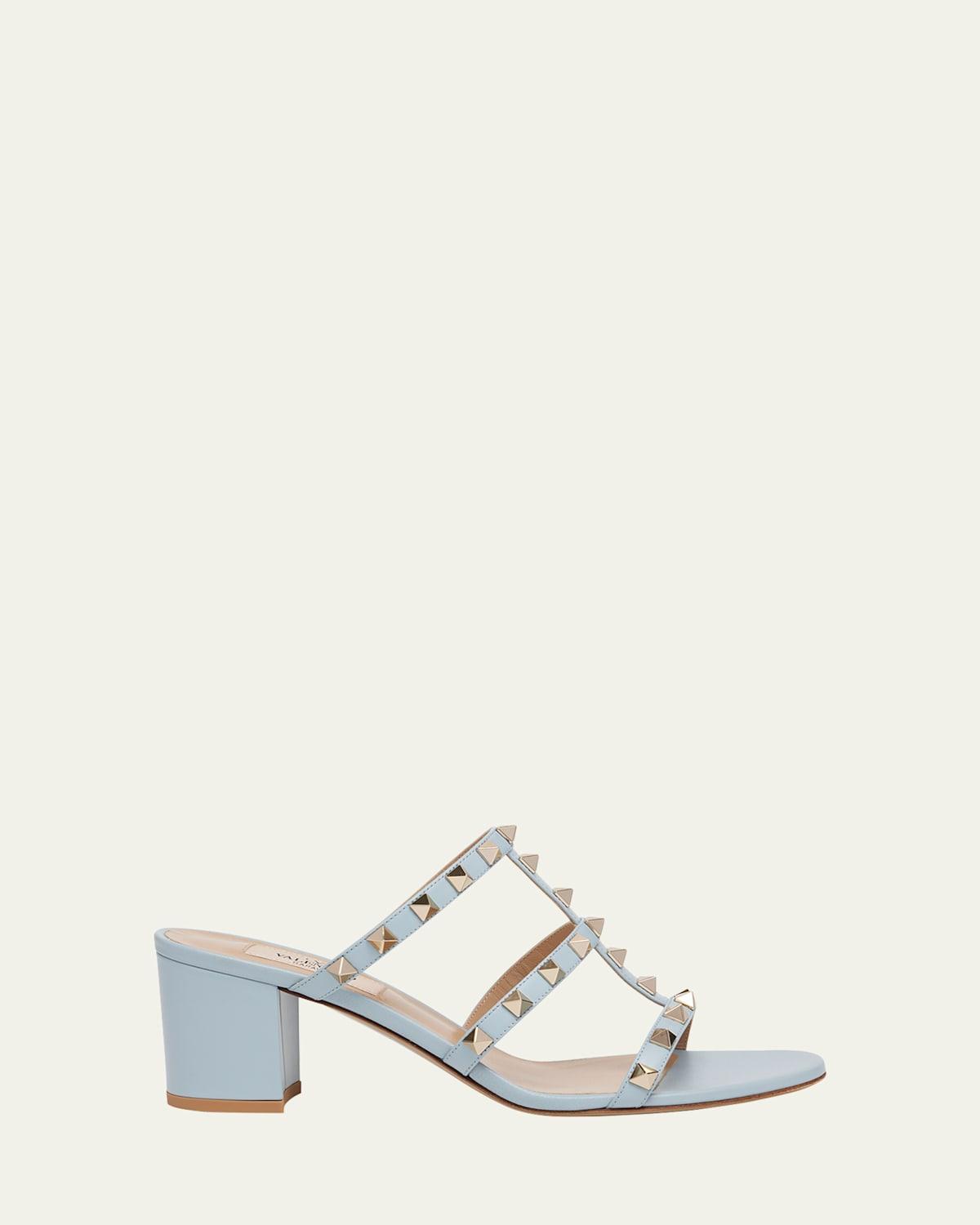 Valentino Garavani Womens Rockstud Block Heel Slide Sandals Product Image