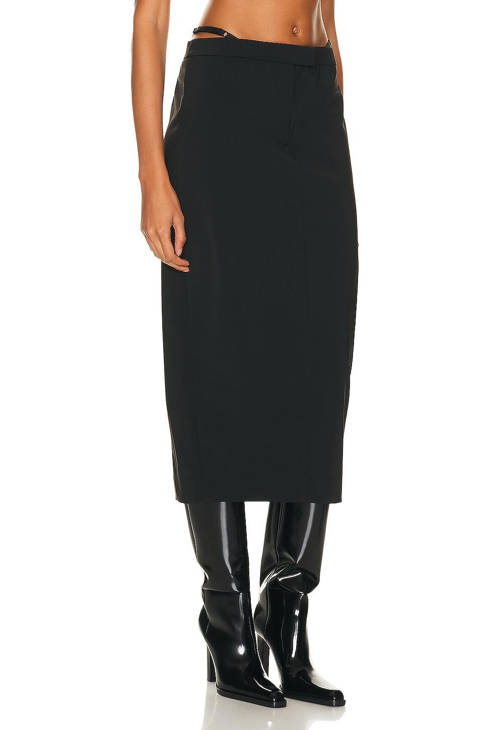 Alexander Wang Fitted G String Long Skirt Black. (also in ). Product Image