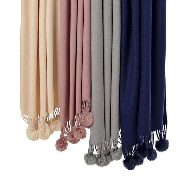 Plain Pom Pom Scarf Product Image