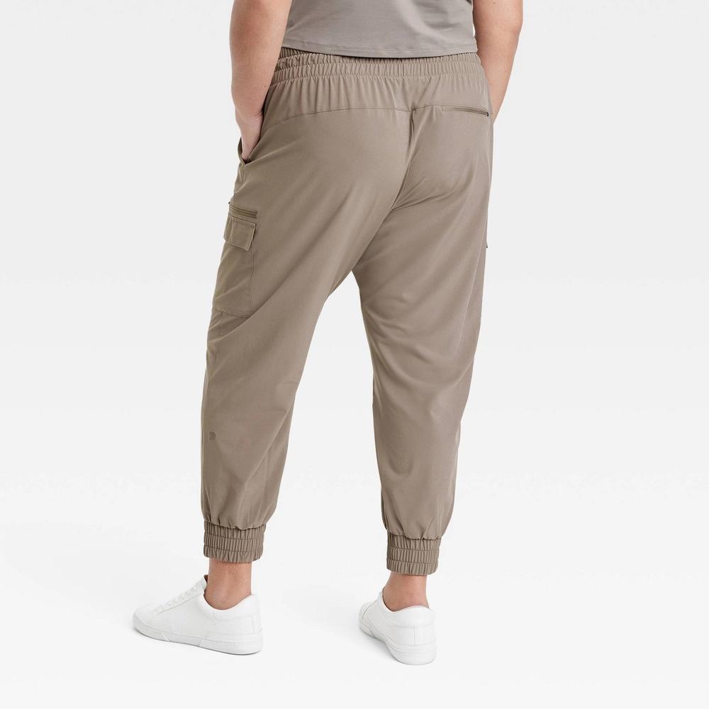 Womens Active Light Mid-Rise Cargo Joggers - All In Motion Taupe 4X Product Image