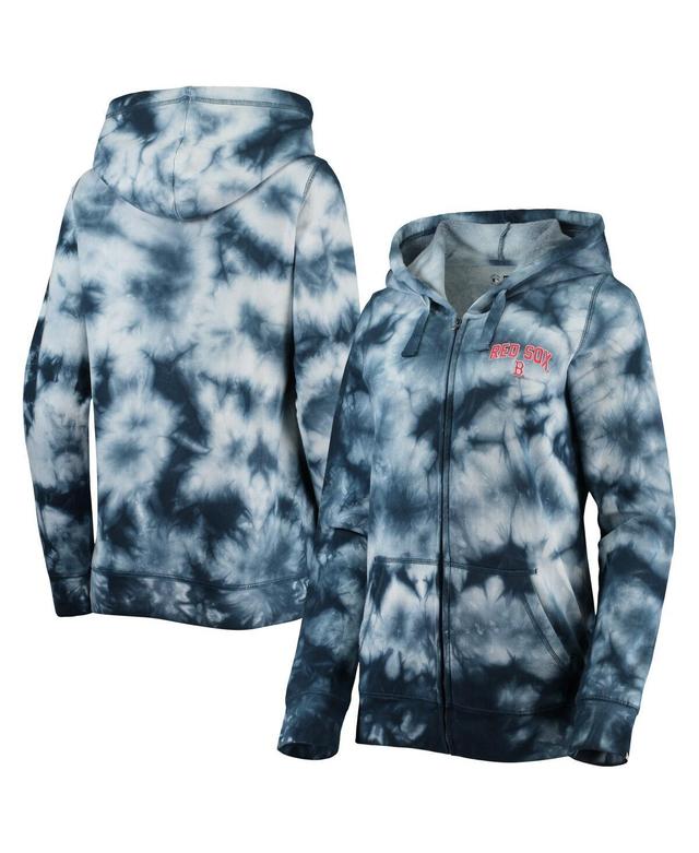 Womens New Era Boston Red Sox Tie-Dye Full-Zip Hoodie Blue Product Image