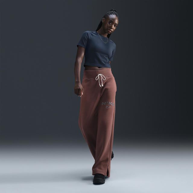 Womens Nike Sportswear Phoenix Fleece High-Waisted Wide-Leg Logo Pants Product Image