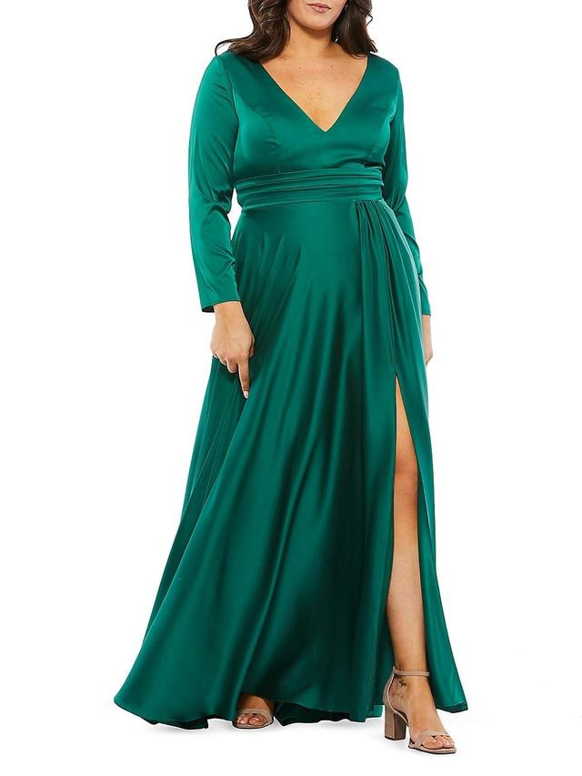 Womens Plus Size Banded A-Line Gown, Product Image