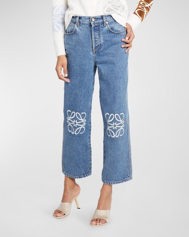 Womens Anagram High-Rise Cropped Jeans Product Image