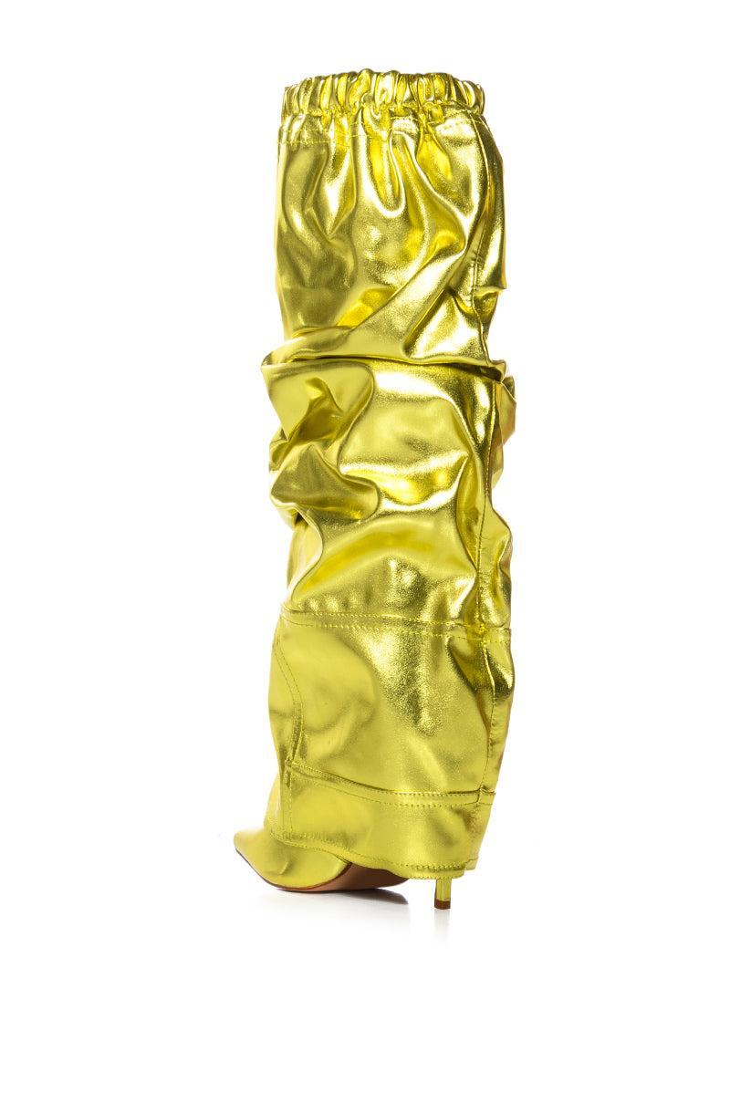 AZALEA WANG SUTTER YELLOW METALLIC PANT LOOK BOOT Product Image