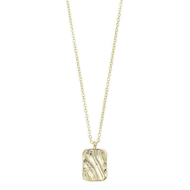 14k Gold Over Silver Square Pendant Necklace, Womens Gold Tone Product Image