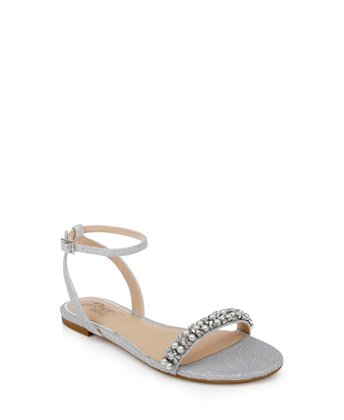 Jewel Badgley Mischka Womens Daria Rhinestone Embellished Evening Flat Sandals Product Image