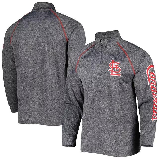 Mens Stitches Heather Gray St. Louis Cardinals Wordmark Raglan Quarter-Zip Top Product Image