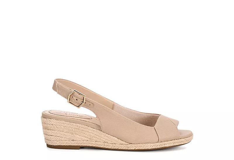 LifeStride Shoes Socialite Wedge Sandal (Taupe Canvas) Fabric 11.0 M Product Image