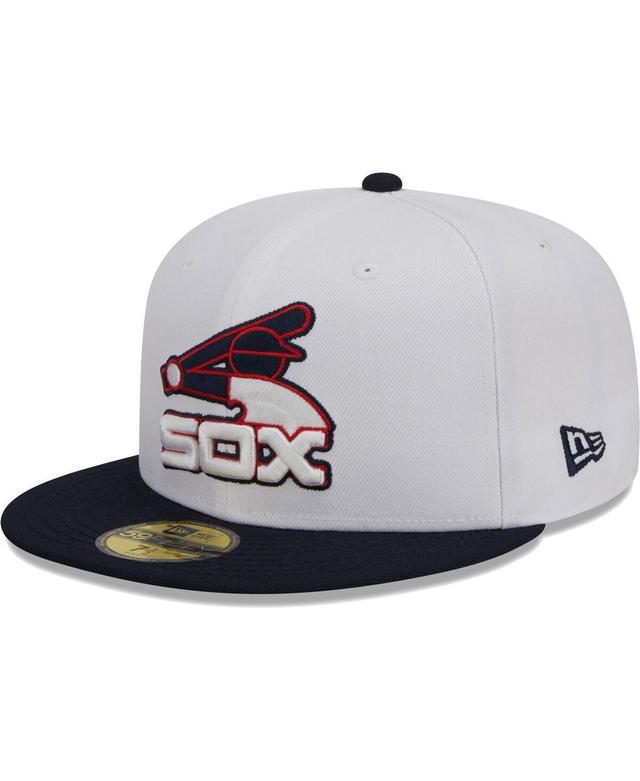 Mens New Era White/Navy Chicago White Sox Optic 59FIFTY Fitted Hat Product Image