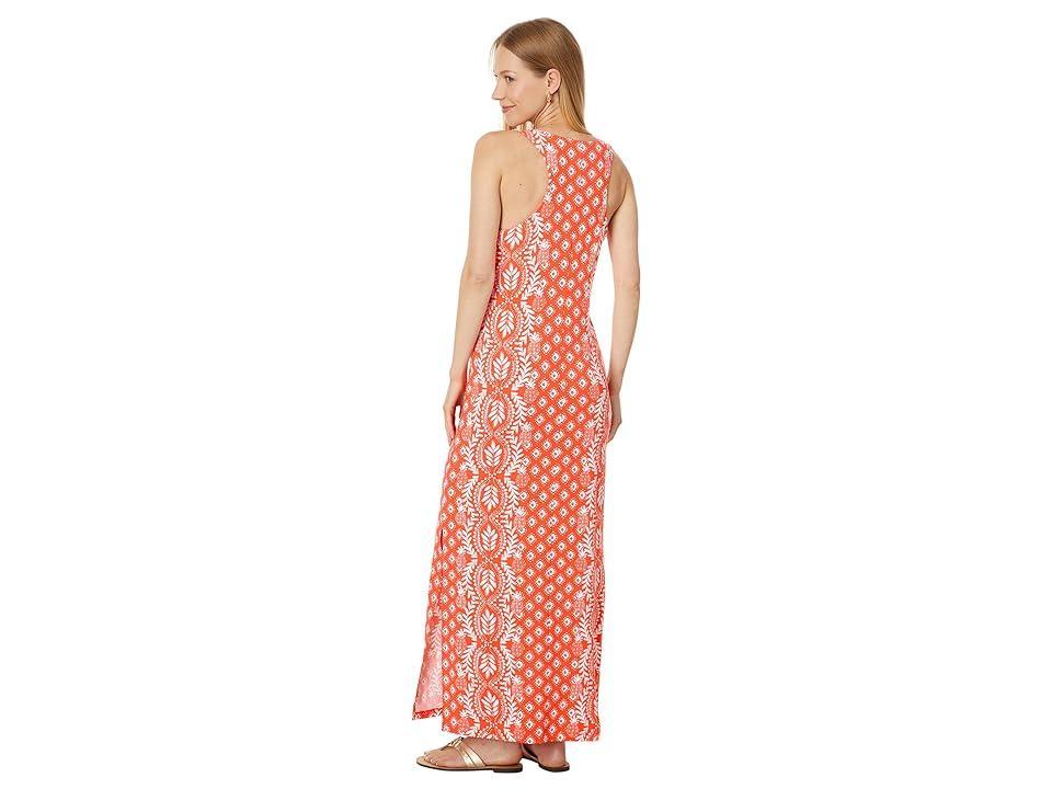 Lilly Pulitzer Ulla Maxi Dress (Flamingo Feather Harbour View Engineered Knit Dress) Women's Dress Product Image