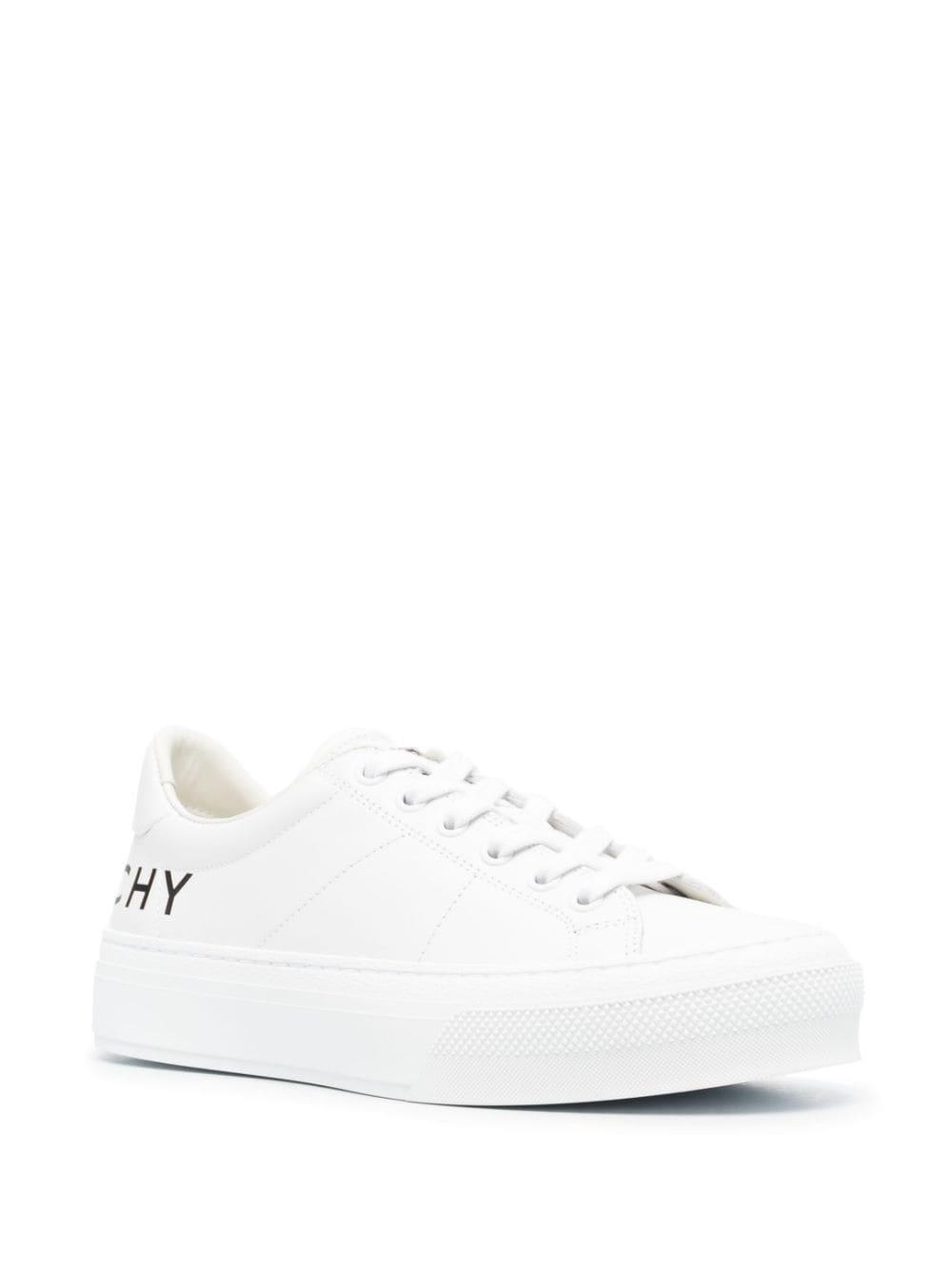 logo-print leather low-top sneakers Product Image