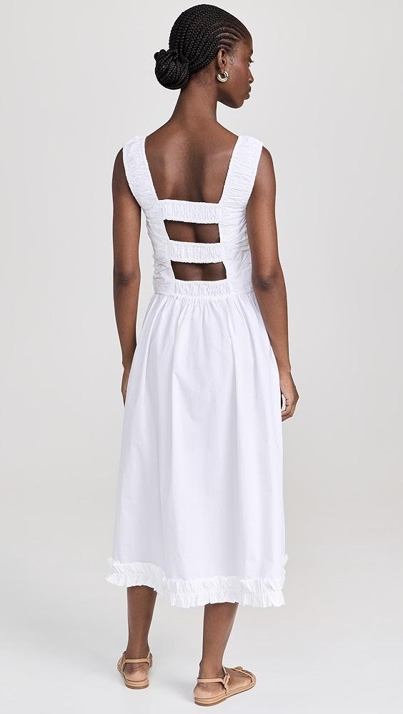 GANNI Cotton Poplin Midi Strap Smock Dress | Shopbop Product Image