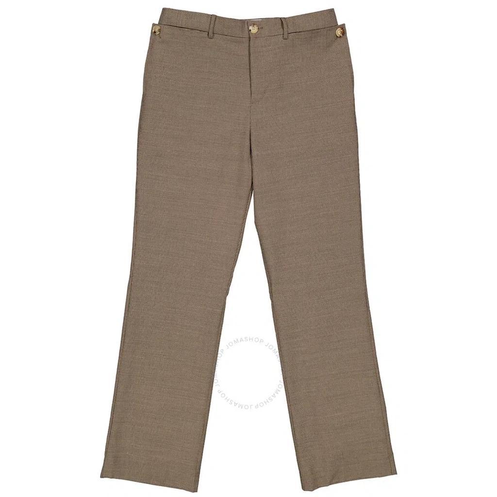 BURBERRY Beige Wool Pocket Detail Tailored Trousers Product Image