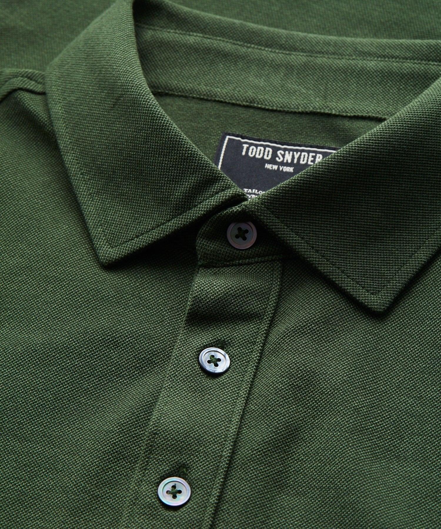 Fine Pique Polo in Olive Product Image