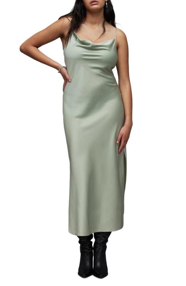 Hadley Satin Slipdress In Pistachio Green Product Image