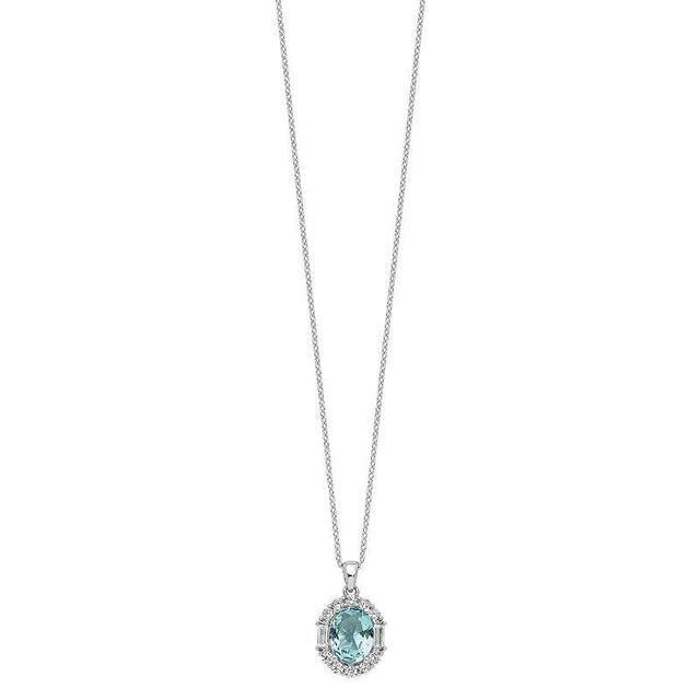 Sophie Miller Sterling Silver Blue Cubic Zirconia Necklace, Womens Product Image