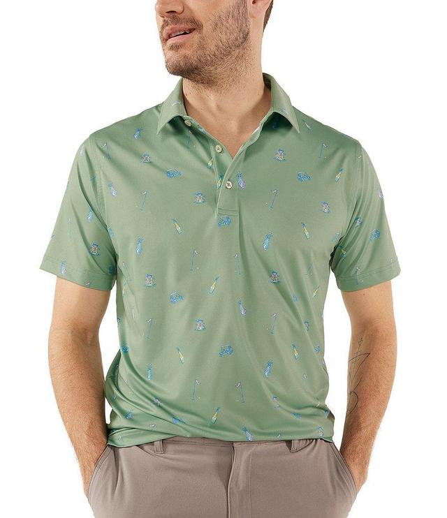 Chubbies Go For It Printed Short Sleeve Performance Polo Shirt Product Image