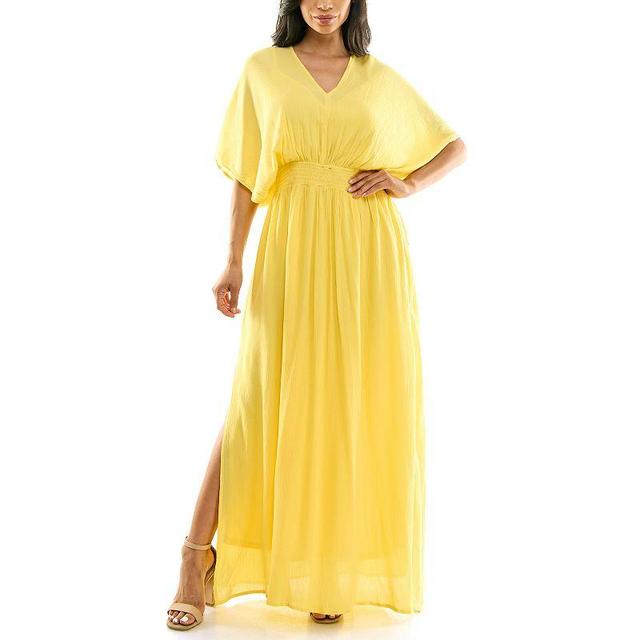 Womens Nina Leonard Smocked Maxi Dress Product Image