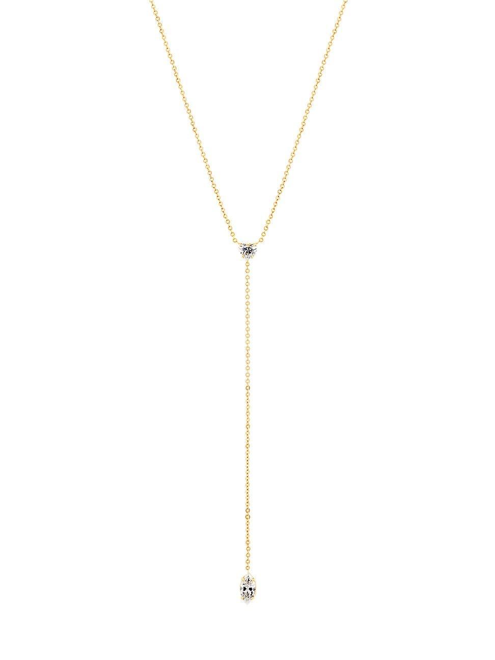 Womens 18K Yellow Gold & 0.55 TCW Diamond Lariat Necklace Product Image