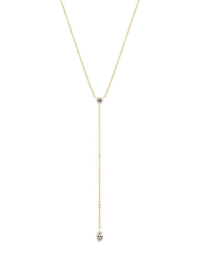 Womens 18K Yellow Gold & 0.55 TCW Diamond Lariat Necklace Product Image