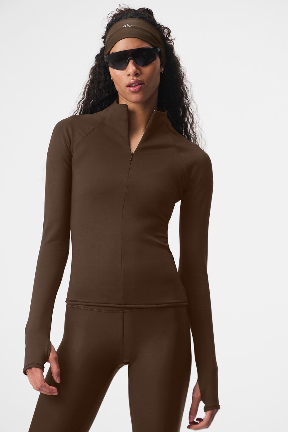 Airlift Winter Warm 1/4 Zip Long Sleeve - Espresso Product Image