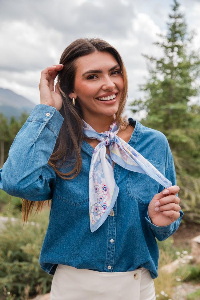 Blue Floral Bandana Product Image