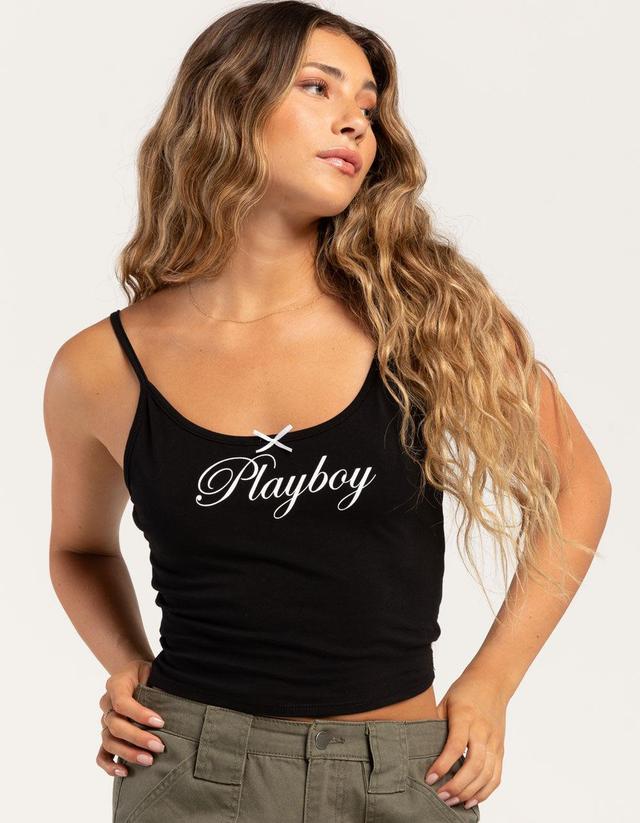 PLAYBOY Satin Bow Womens Tank Top Product Image