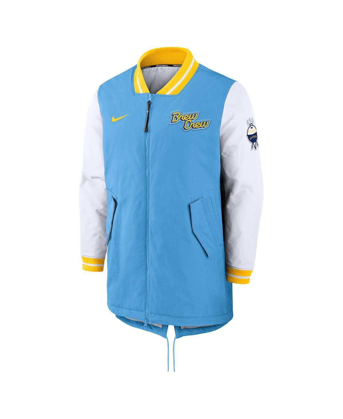 NIKE Powder Blue Milwaukee Brewers Authentic Collection 2022 City Connect Full-zip Dugout Jacket Product Image