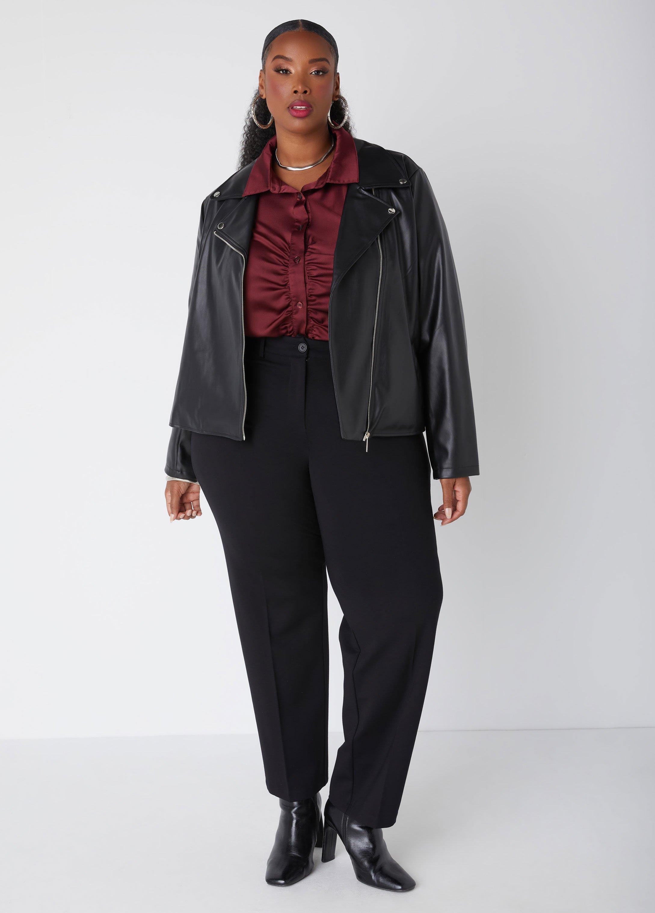 Ruched Front Satin Shirt Product Image