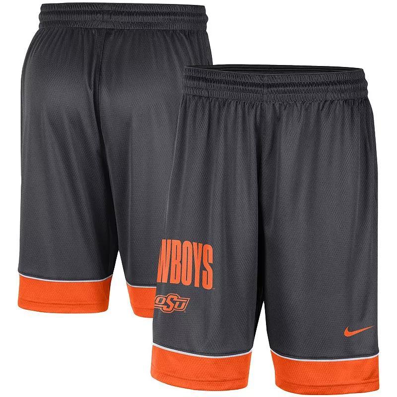 Mens Nike Charcoal/Orange Oklahoma State Cowboys Fast Break Shorts Product Image