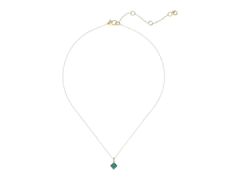 Kate Spade New York Dazzle Mini Pendant Necklace (Green/Gold) Necklace Product Image