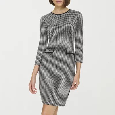 Marc New York Womens Houndstooth 3/4 Sleeve Sheath Dress Product Image