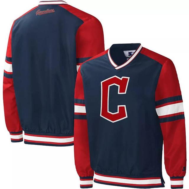 Mens Starter Navy Cleveland Guardians Yardline Pullover Windbreaker Product Image