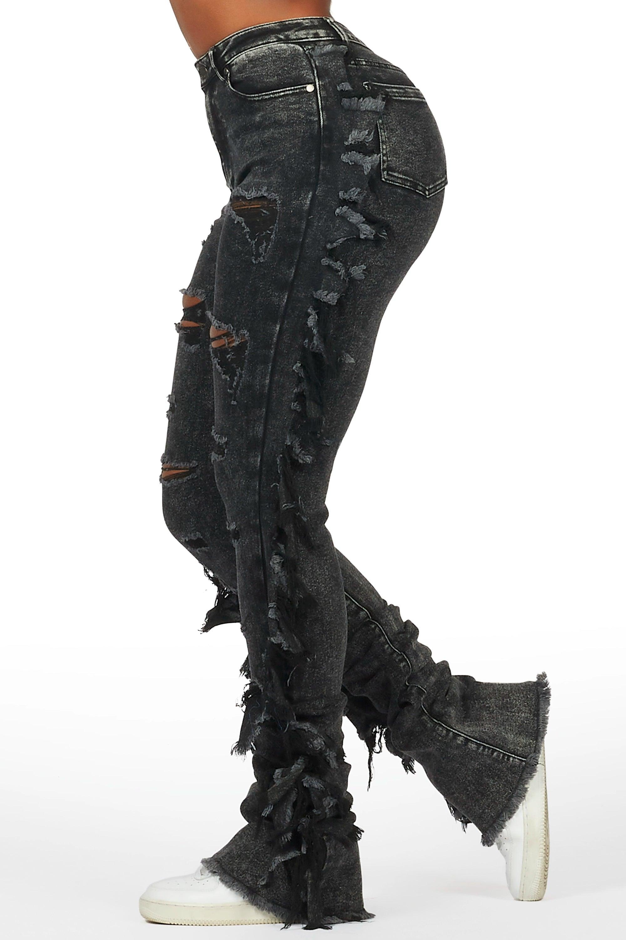 Cataleya Black Wash Super Stacked Jean Female Product Image