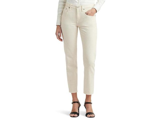 LAUREN Ralph Lauren Relaxed Tapered Ankle Jeans (Mascarpone Cream Wash) Women's Jeans Product Image