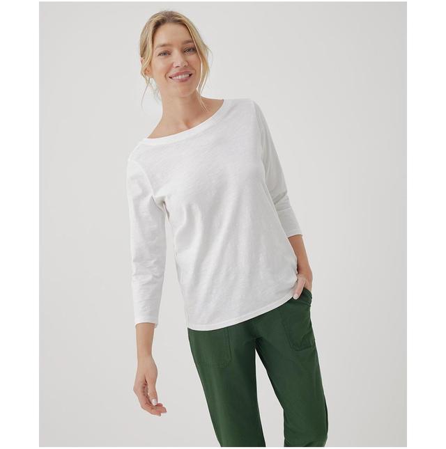 Organic Cotton Relaxed Slub Boatneck Top Product Image