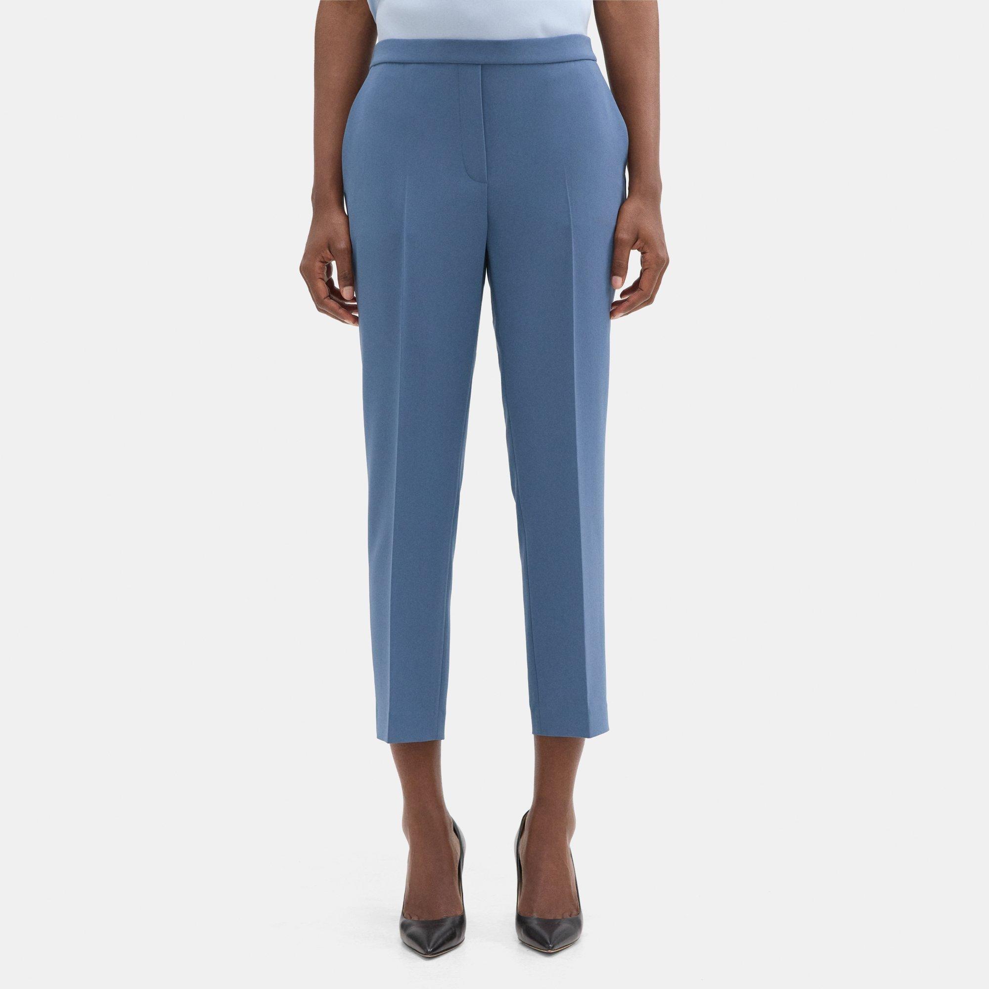 Crepe Cropped Slim Pull-On Pant | Theory Outlet Product Image