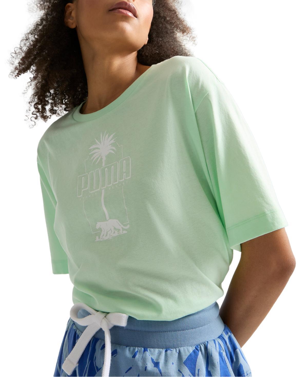 Puma Womens Essentials Palm Resort Graphic T-Shirt Product Image